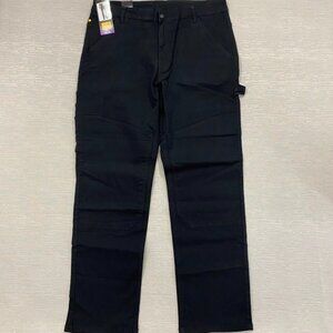 Caterpillar CAT Carpenter Work Pants Mens 40 x 34 Black Tool Pockets Double Knee